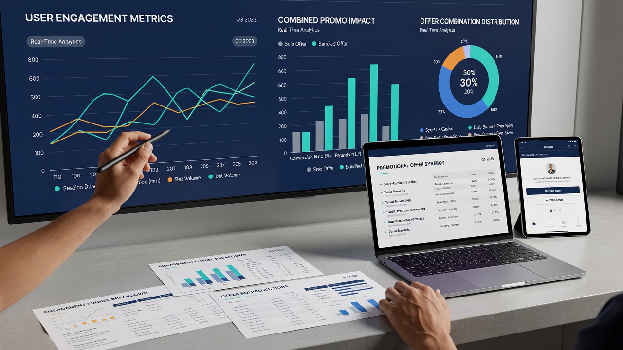 Dashboard showing user engagement metrics for combined promotional offers in digital wagering apps