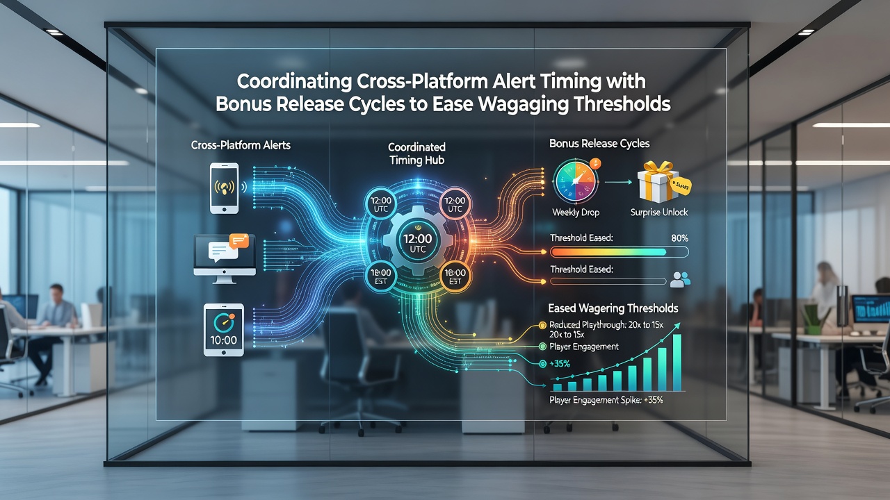 Timeline graphic illustrating bonus release cycles aligned with multi-device alert triggers