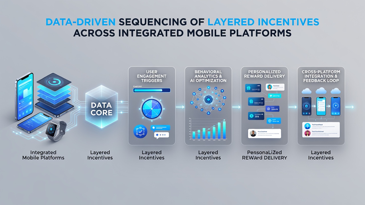 Analytics interface showing layered incentive progression across mobile betting and casino modules