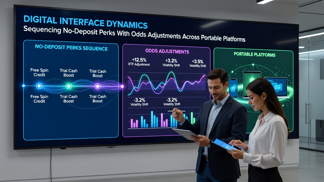 Close-up of portable device screen displaying combined bonus sequencing and live odds modification features