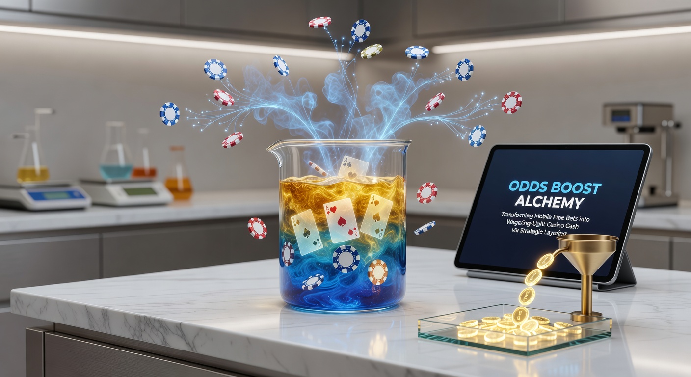 Infographic illustrating the flow from odds boost free bet in sportsbook to layered casino bonus and eventual cash withdrawal on a mobile device