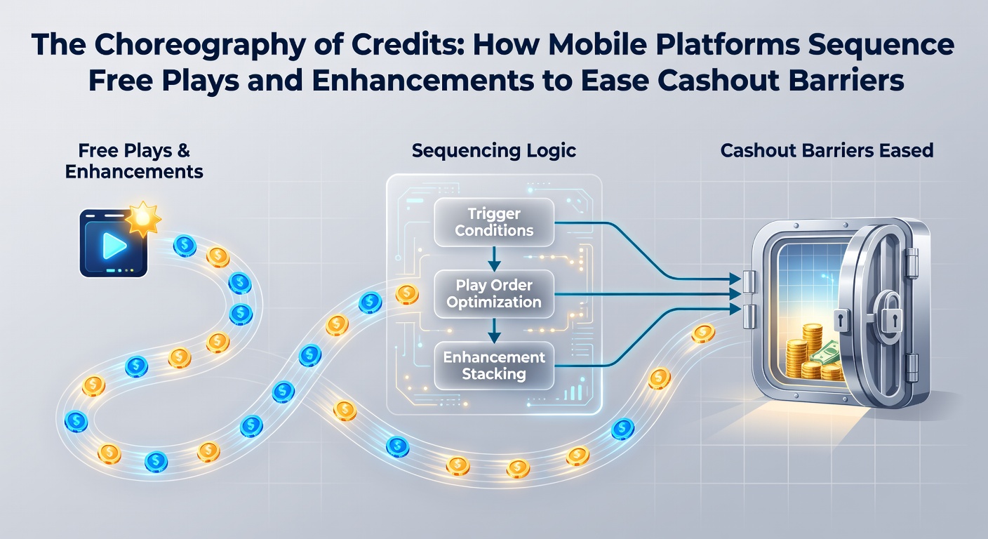 Mobile betting interface displaying sequenced free plays and credit enhancements